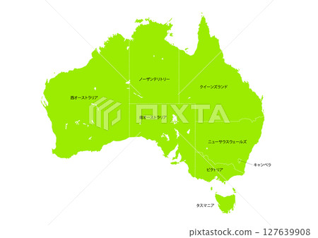 Map of Australia from the world map 127639908