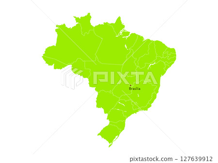 Map of the Federative Republic of Brazil from a world map Map of the Federative Republic of Brazil from a world map 127639912