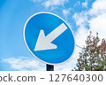 A photo of a sign prohibiting traffic in any direction other than the specified direction. Traffic image. 127640300