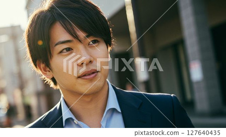 站立在街角的商人 127640435