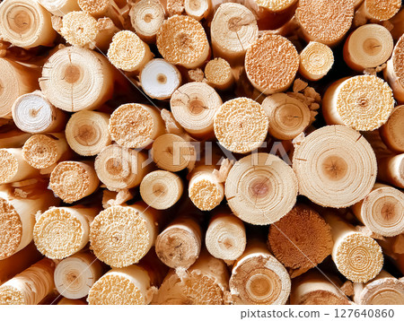 Stacked wood 127640860