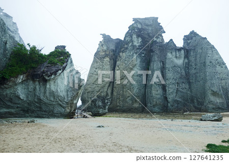 鮁浦的天龍岩和殺呂岩(青森縣下北郡西村) 鮁浦的天龍岩和殺呂岩(青森縣下北郡西村) 127641235