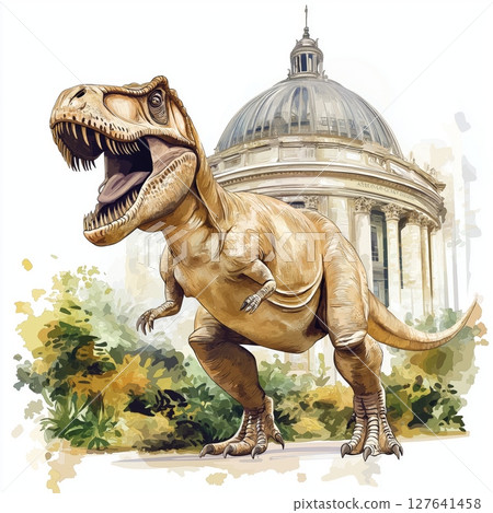 Field Museum of Natural History. Field Museum of Natural History hand drawn watercolor illustration Field Museum of Natural History. Field Museum of Natural History hand drawn watercolor illustration 127641458