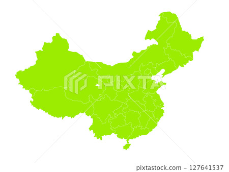 世界地圖上的中國行政區劃圖。 世界地圖上的中國行政區劃圖。 127641537