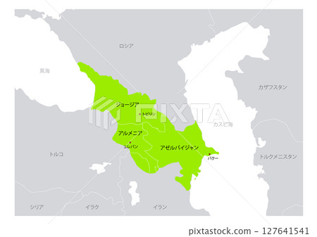 Map of the South Caucasus region Map of Azerbaijan, Armenia, Georgia 127641541