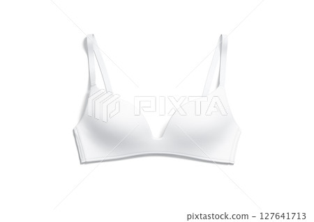 Blank white wireless bra mockup, top view 127641713