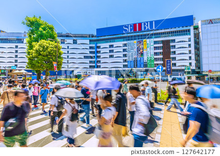 Tokyo cityscape in Japan, overlooking the east exit of Ikebukuro Station, etc. = 22nd 127642177