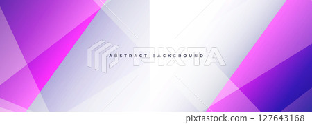 White and purple colored modern wide abstract background with geometric polygonal shapes. 127643168