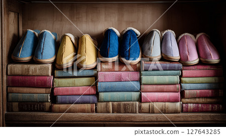 Stacked books 127643285