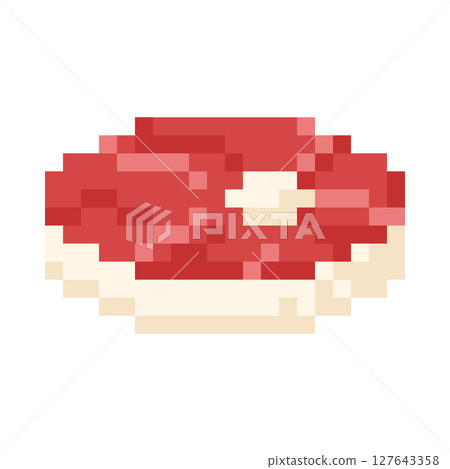 Pixel vector illustration of raw steak in 8-bit retro style. Pixel vector illustration of raw steak in 8-bit retro style. 127643358