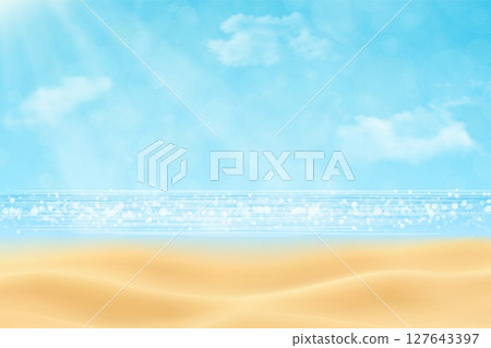 Tropical beach background with ocean Tropical beach background with ocean 127643397