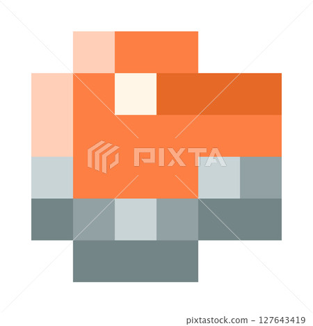 Steak of red fish salmon, sea food pixel art, vector 8 bit sliced of trout fillet piece, natural healthy omega nutrition Steak of red fish salmon, sea food pixel art, vector 8 bit sliced of trout fillet piece, natural healthy omega nutrition 127643419