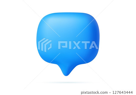 3d blue speech bubble pin. 3d blue speech bubble pin. 127643444