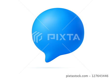 3d Blank blue speech bubble pin. 3d Blank blue speech bubble pin. 127643446