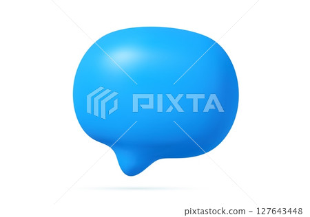 3d Blank blue speech bubble pin 3d Blank blue speech bubble pin 127643448