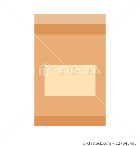 Brown paper lunch bag pixel art vector icon, 8 bit video game meal package packet, kraft bag wrapping takeaway products 127643453