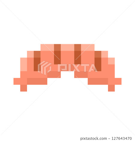 Vector illustration of pixelated sausage icon isolated on background. 127643470