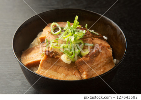 Chow meal on rice 127643592