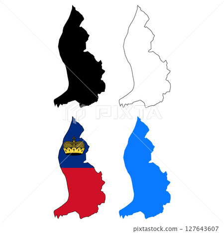 Liechtenstein Map icon. Liechtenstein Map Clipart. Liechtenstein Flag Map sign. Liechtenstein Outline. flat style. 127643607