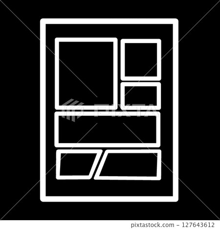 Comic manuscript with many frames 127643612