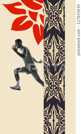 Colorful cutout. Cultural sprint through patterns and symbols 127643630