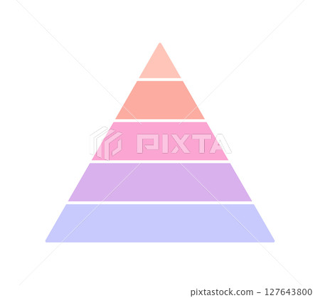 Simple 5-color infographic template with 5-section triangular shape - pyramid shape Simple 5-color infographic template with 5-section triangular shape - pyramid shape 127643800