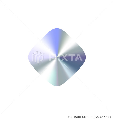 Glossy Chrome Gradient Rhombus Shape Sale Tag, Premium Label, Discount Badge or Original Product Sticker. Modern Iridescent Holographic Emblem for Branding and Packaging Design. Vector Illustration Glossy Chrome Gradient Rhombus Shape Sale Tag, Premium Label, Discount Badge or Original Product Sticker. Modern Iridescent Holographic Emblem for Branding and Packaging Design. Vector Illustration 127643844