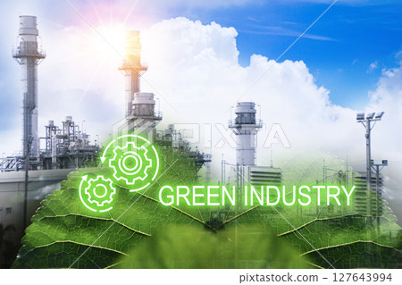 Green industrial plants, ecological energy, good environment, reduce carbon and turn to clean energy, renewable energy. 127643994