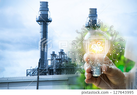 Green industrial plants, ecological energy, good environment, reduce carbon and turn to clean energy, renewable energy. 127643995
