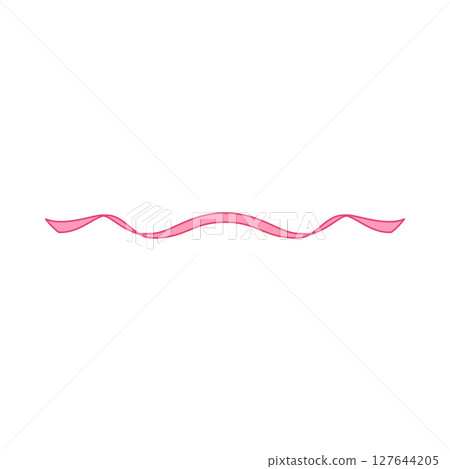 Vintage pink tape curly frame, wavy stripe border coquette style, minimalist for romantic design, divider decoration 127644205