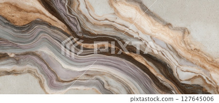 Swirling onyx stone surface with rich copper tones and flowing mineral bands 127645006