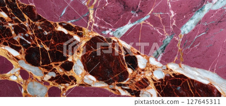 Rosso Levanto marble stone surface with vibrant mineral veins, colorful texture, abstract natural pattern, close-up view background Rosso Levanto marble stone surface with vibrant mineral veins, colorful texture, abstract natural pattern, close-up view background 127645311