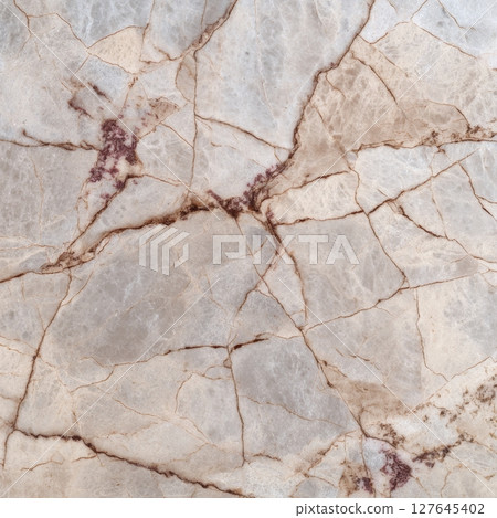 Travertine stone texture with warm beige-gray tone and subtle mineral structure 127645402