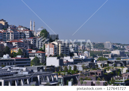Istanbul, Turkey - Galataport waterfront with a view of the city skyline 127645727