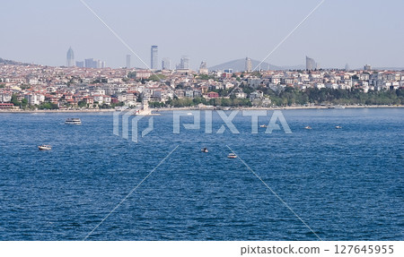 Panorama of Istanbul city and Bosfor . Istanbul is the largest city in Turkey Panorama of Istanbul city and Bosfor . Istanbul is the largest city in Turkey 127645955