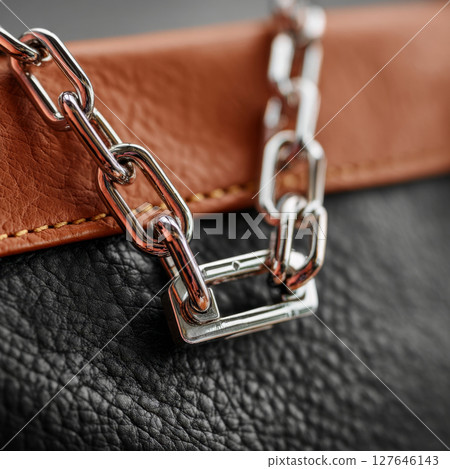 Your It Bag featuring silver chain detail over premium leather surface expressing edgy personal style Your It Bag featuring silver chain detail over premium leather surface expressing edgy personal style 127646143
