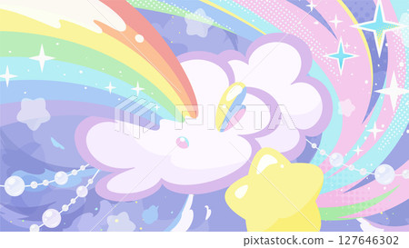 Fantasy background illustration for unicorn_16:9 127646302