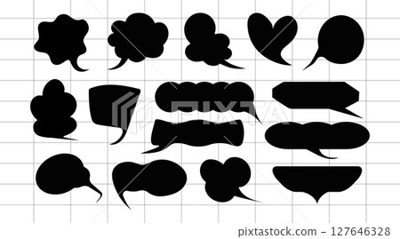 Liquid abstract speech bubbles. Hand drawn organic abstract frames. Empty text shapes. Liquid abstract speech bubbles. Hand drawn organic abstract frames. Empty text shapes. 127646328