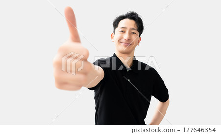 Male businessman making a "Like!" pose 127646354