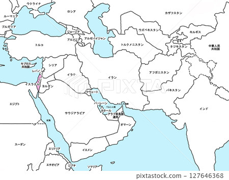 Middle East Map Middle East War Middle East Israel 127646368