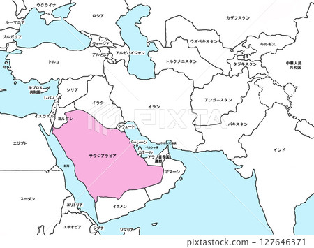 Middle East Map Middle East War Middle East Saudi Arabia 127646371