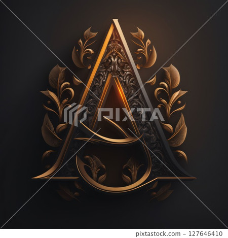 Luxury monogram for your design. 3D illustration. letter A Luxury monogram for your design. 3D illustration. letter A 127646410