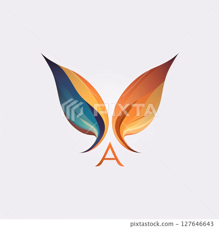 Letter A logo made of colorful leaves. Letter A logo icon. 127646643