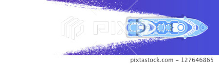 Cruise ship, view from above .Advertising banner for holiday travel and vacations .Summer vacation .Sea Ocean Vector . Cruise ship, view from above .Advertising banner for holiday travel and vacations .Summer vacation .Sea Ocean Vector . 127646865