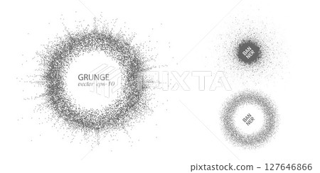 Blast out of dots .Set of frames from grunge dots.Abstract background.Vector illustration. Blast out of dots .Set of frames from grunge dots.Abstract background.Vector illustration. 127646866