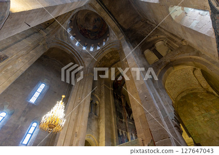 Interior of Svetitskhoveli Cathedral Orthodox Christian cathedral located in the historic town of Mtskheta, Georgia 127647043
