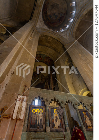 Interior of Svetitskhoveli Cathedral Orthodox Christian cathedral located in the historic town of Mtskheta, Georgia Interior of Svetitskhoveli Cathedral Orthodox Christian cathedral located in the historic town of Mtskheta, Georgia 127647044