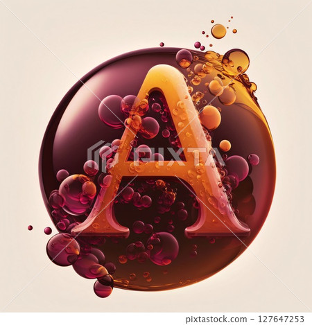 Alphabet Letter A with Bubbles and Gradient Mesh, Vector Illustration Alphabet Letter A with Bubbles and Gradient Mesh, Vector Illustration 127647253