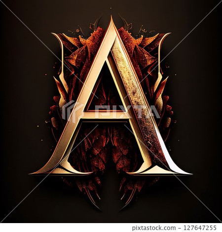 A letter in the Gothic style. Design template elements for your application or corporate identity. A letter in the Gothic style. Design template elements for your application or corporate identity. 127647255