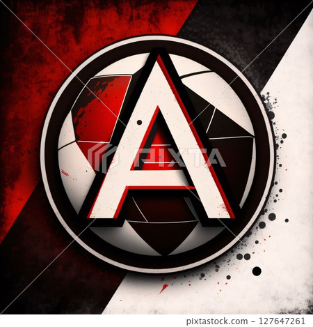 Letter a on a red and black background. 3d illustration. Letter a on a red and black background. 3d illustration. 127647261
